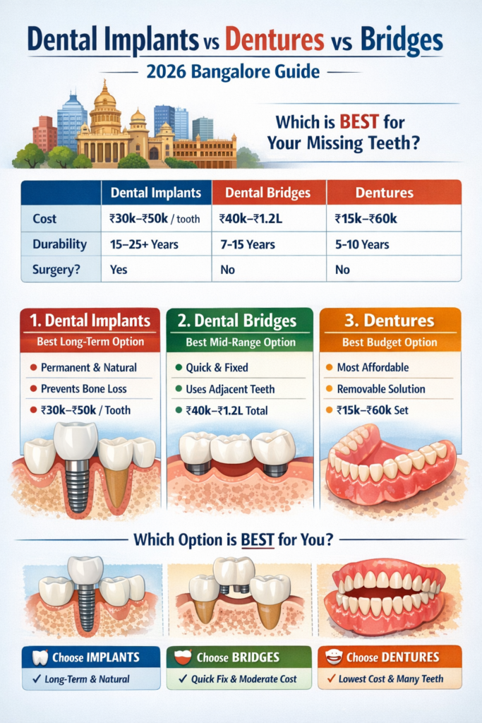 Dental-implants-Vs-Dentures-Vs-Bridges